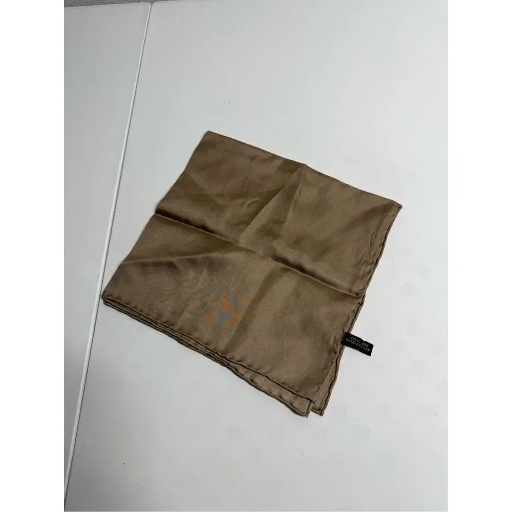 Elegant Pure Silk Square 16” X 16”Scarf Sand Beach Solid Colour Collection Small